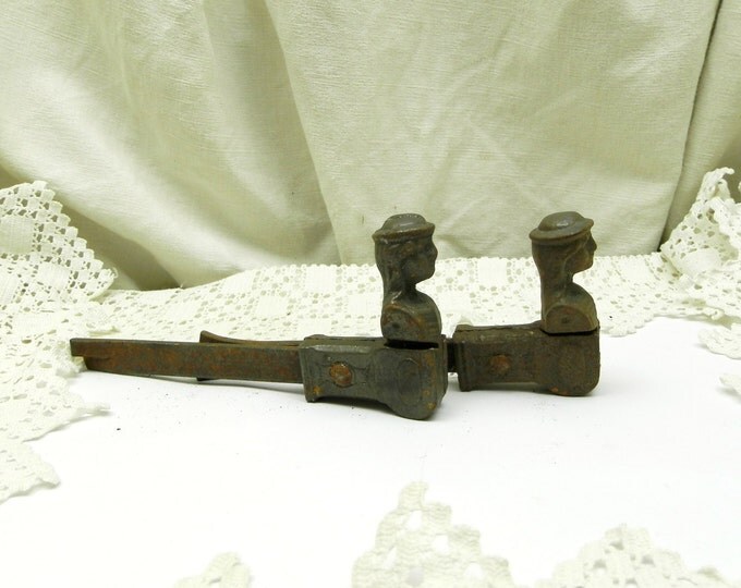Vintage Cast Iron French Shutter Hooks / Dogs / French Country Decor / Parisian House / Cote D'Azur / Window / Chateau Chic / Traditional