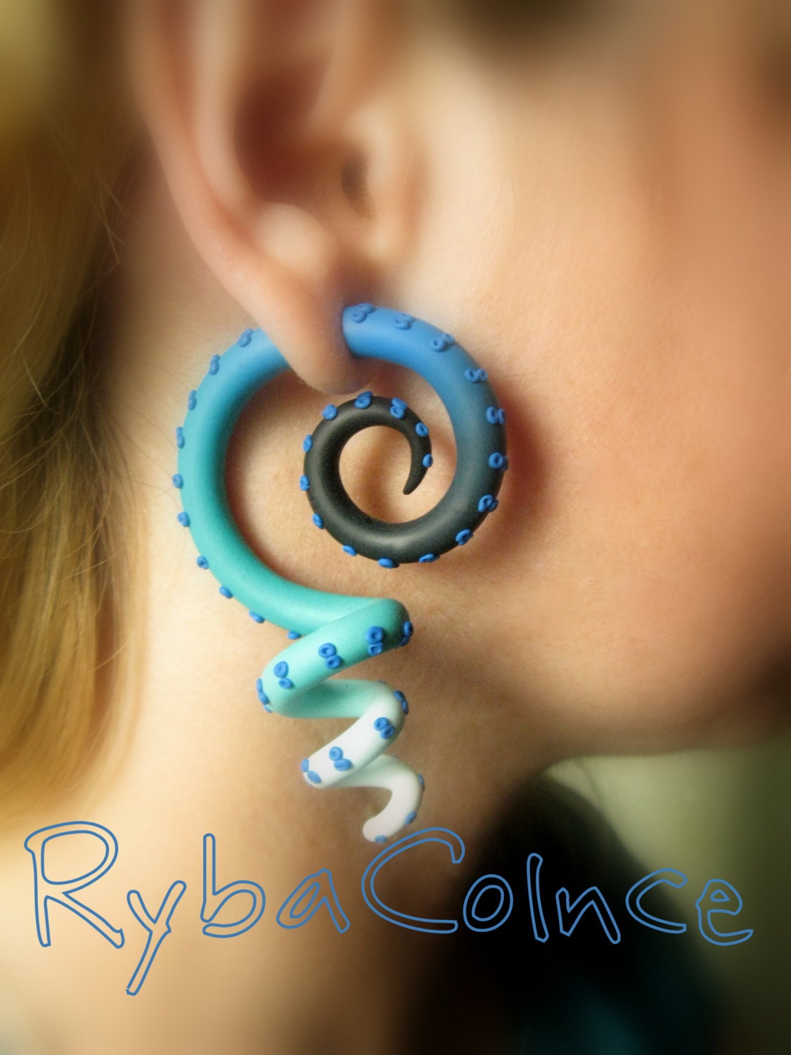 Fake ear tentacle gauges Faux gauge / Gauge earrings