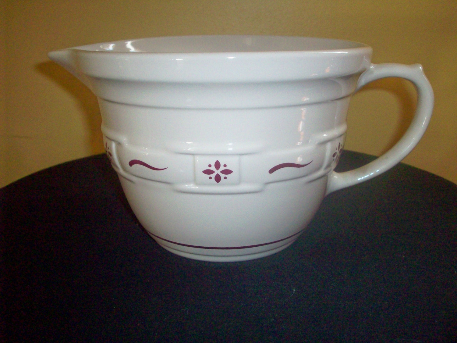 Longaberger Pottery Red Woven Traditions Batter by