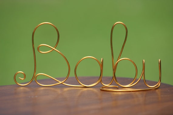 Gold Wire Baby Cake Toppers Baby Shower Decorations Bridal