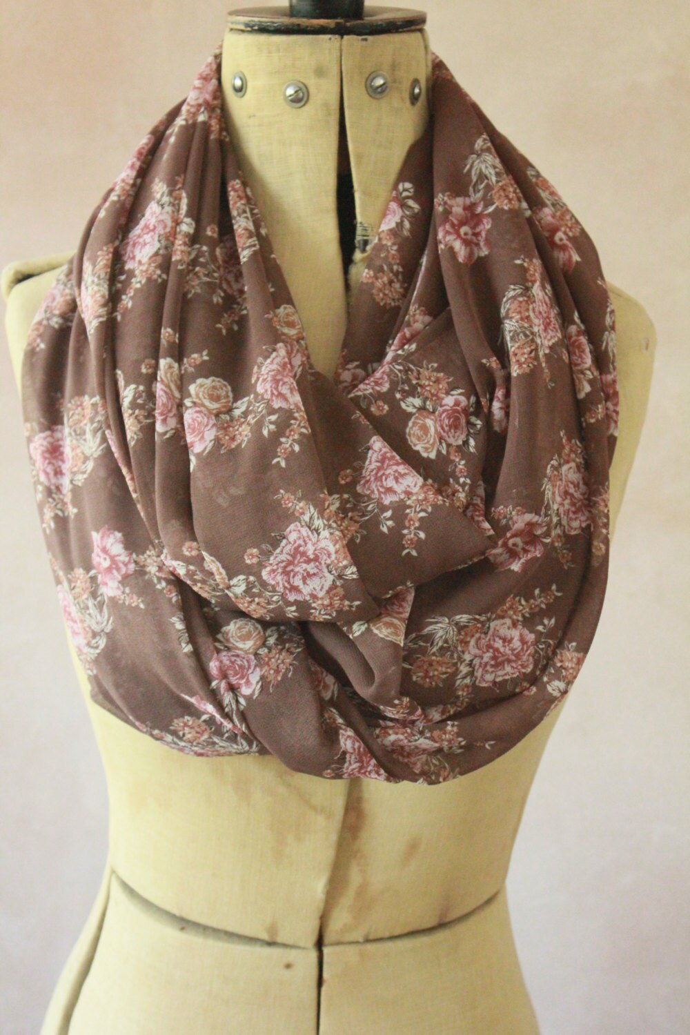 Chiffon Large Infinity scarf Eternity scarf Circle scarf