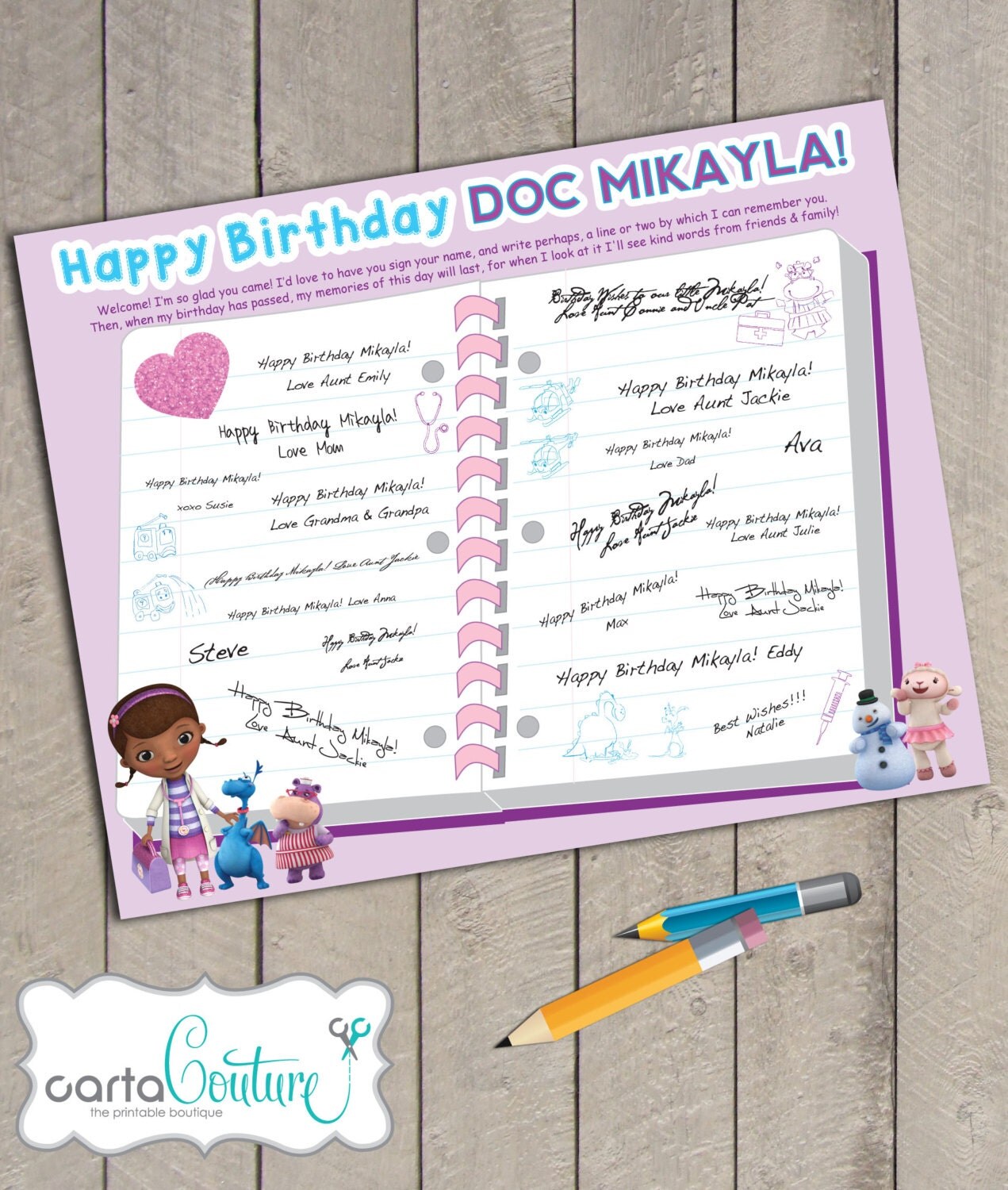 DIY Personalized Printable Doc McStuffins Big Book of Boo Boos