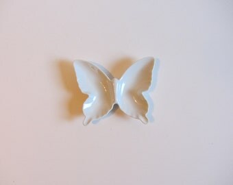 White Porcelain Butterfly Dish - Small Catchall or Jewelry Dish