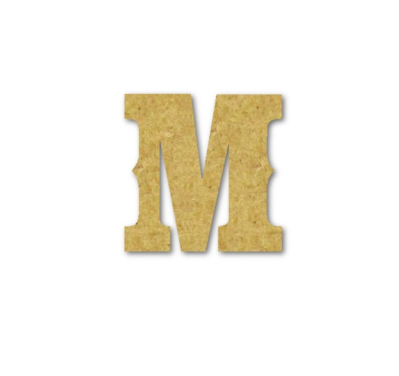 Decorative Wooden Letter M Unfinished Unpainted by Buildeez