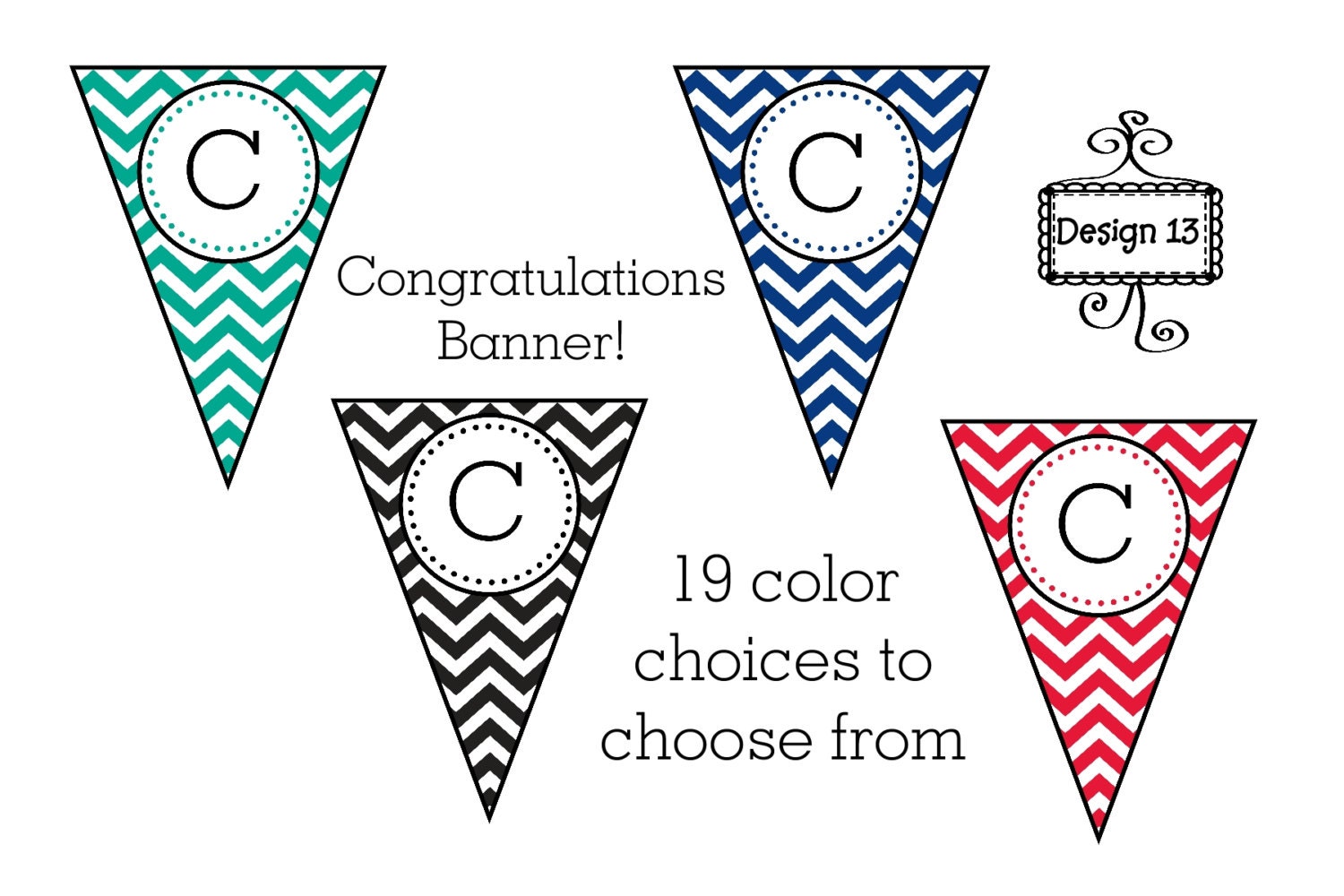 19 Color Choices Chevron Congratulations Graduation Banner