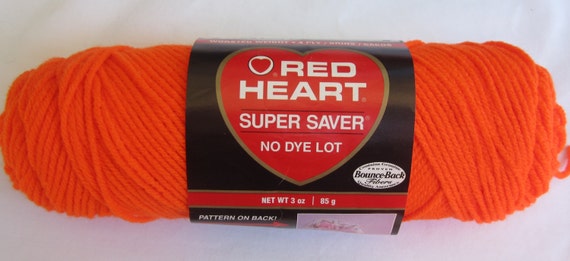 Red Heart Super Saver Yarn 0354 Vibrant Orange Orange Yarn