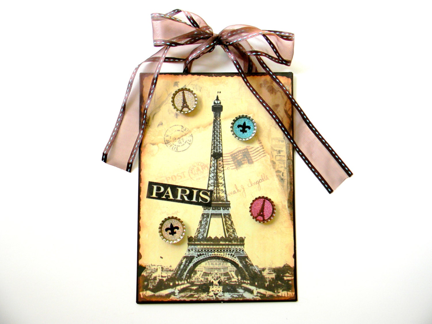 Paris Board Eiffel Tower Plus Set of 4 Glitter