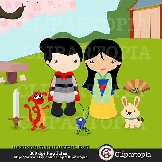 Traditional Princess Digital Clipart / Princess Cip art / Princess Clipart for Personal and Commercial Use Il_570xn