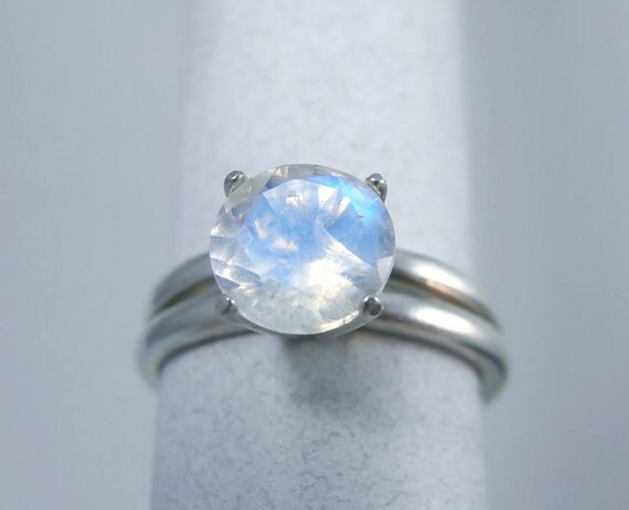 MOONSTONE Genuine Faceted Rainbow Moonstone Sterling by FacetWorld