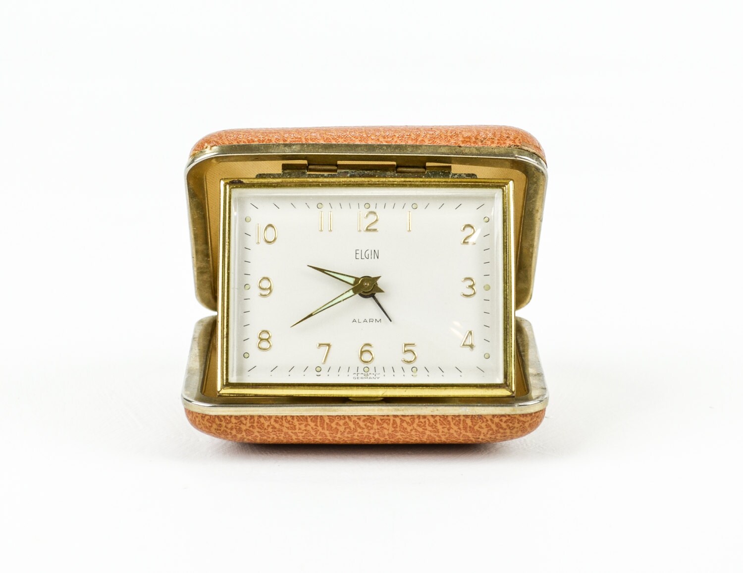 Vintage Elgin Travel Alarm Clock Mad Men Style