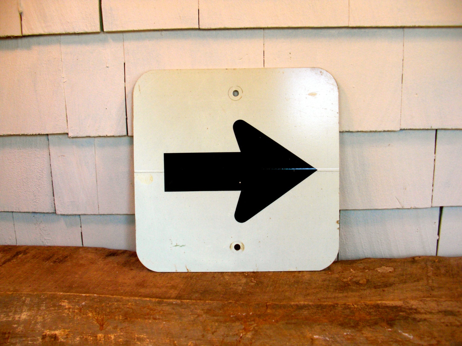 Vintage Sign Arrow Sign Industrial Decor Black and White