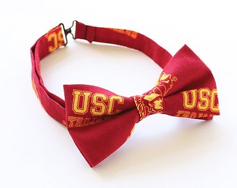 USC, Trojans, USC Bow, USC Hair Bow, Bruins Bow, Trojans Tie, Bow Tie, Red and Yellow Bow, Bowtie, Hairbow, Mens Bow Tie, Hair Accessories