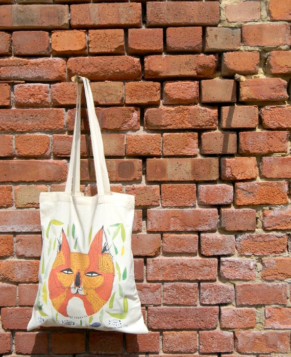 tote bag - Long handled natural canvas tote bag - shoulder bag - beach ...