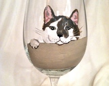 Popular items for cat wine glass on Etsy