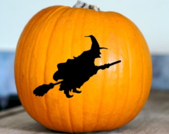 4ea WITCH On BROOM HALLOWEEN DiY Decorations Vinyl Window Decal Sticker