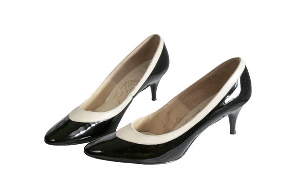 black and white tuxedo heels