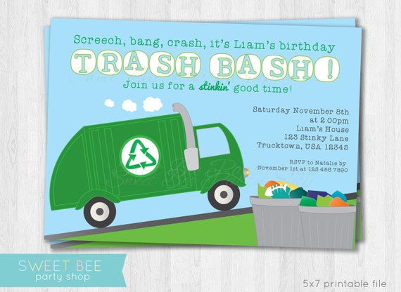 Garbage Truck Invitations 10