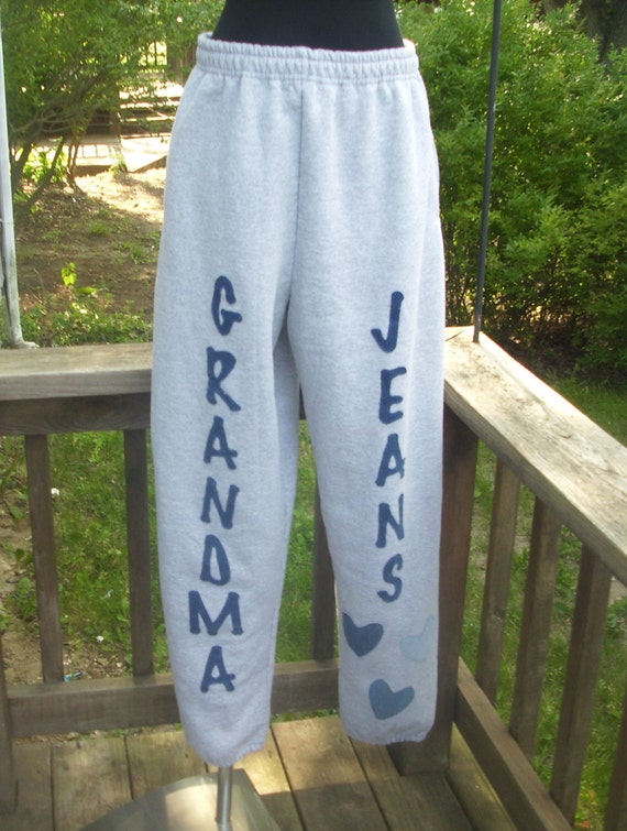 Plus Size Sweatpants Grandma Jeans Gray