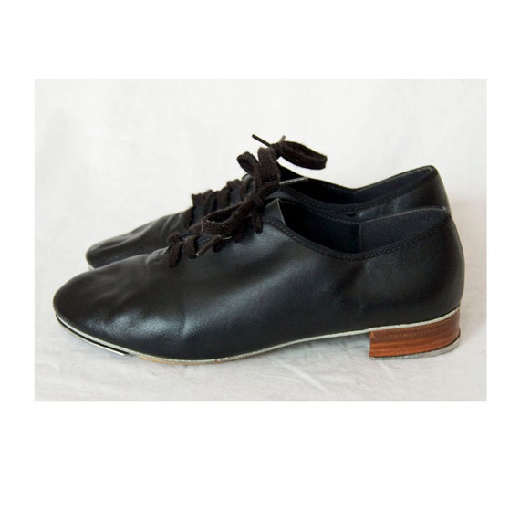 Vintage Capezio Lace-up Leather Tap Shoes with Tele Tone Taps