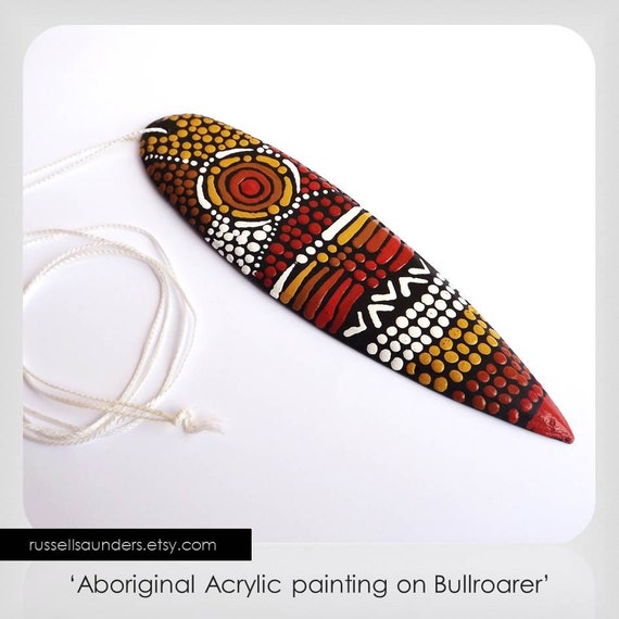 Australian Aboriginal Instrument Bullroarer Acrylic Paint