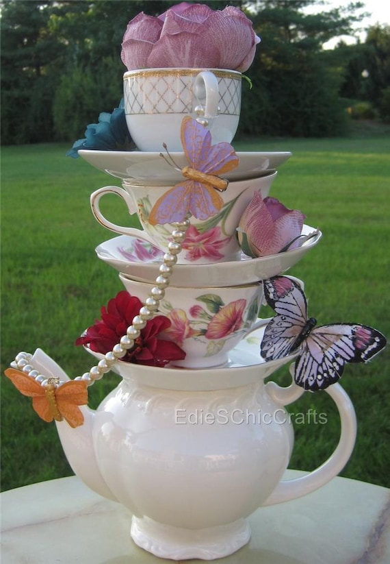 decoration baby shower unique for Centerpiece (14 similar Stacked Items Teapot Teacup to &