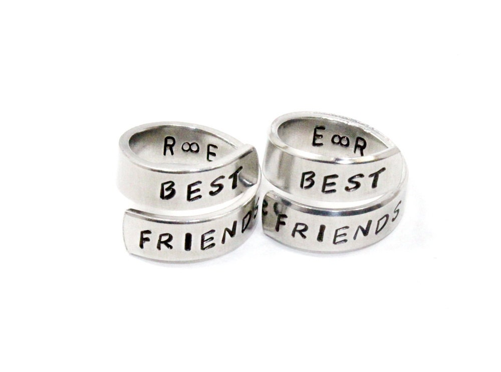 Personalized Best Friends Ring Set Best Friend Initials Match