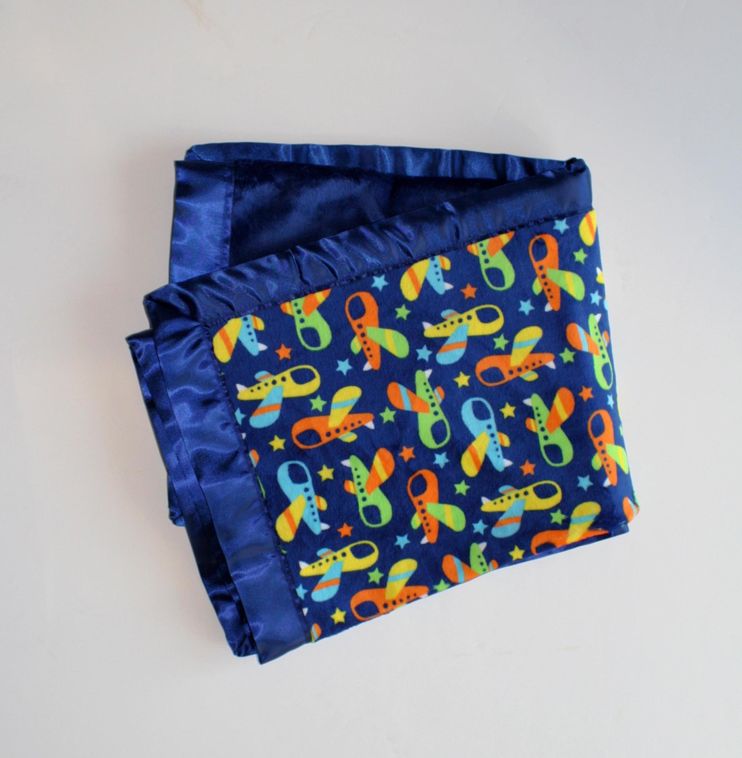 Ultra Soft Baby Boy Minky Blanket in Navy with by ducksndrakes