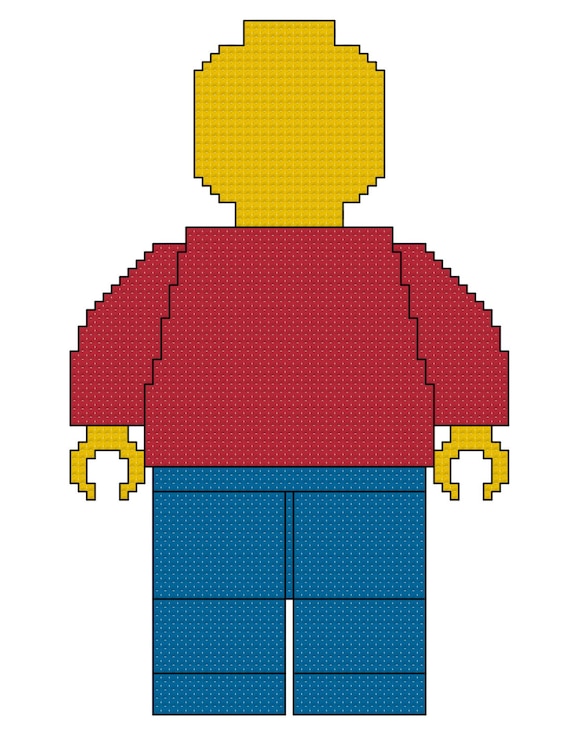 Lego Man Cross Stitch Pattern