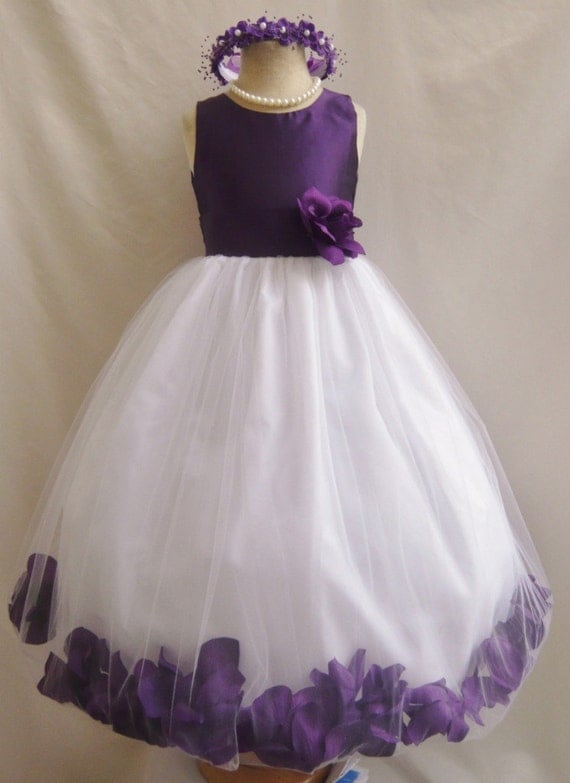Flower Girl Dresses - PURPLE Top Rose Petal Dress (FD0PT) - Wedding ...