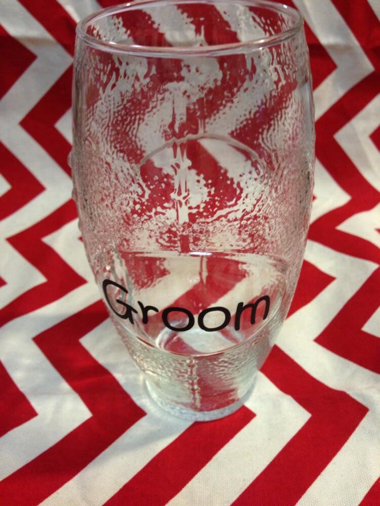 Football Shaped Glass with GroomPerfect gift Can by
