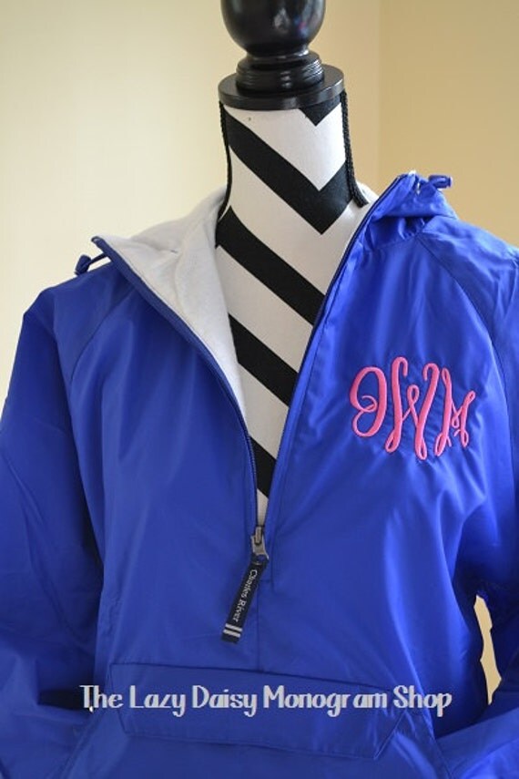 Monogrammed Rain Jacket Monogram Rain Coat Monogrammed Pullover