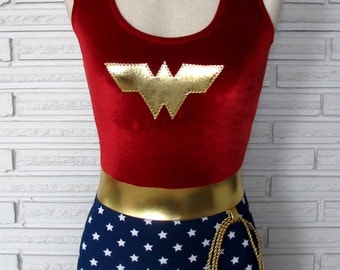 Wonder Woman Costume, Wonder Woman Singlet, XXS - L