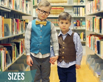Schoolboy Vest PDF Pattern - Size 6m to 12Y - Boys Vest PDF Pattern by Sew Much Ado