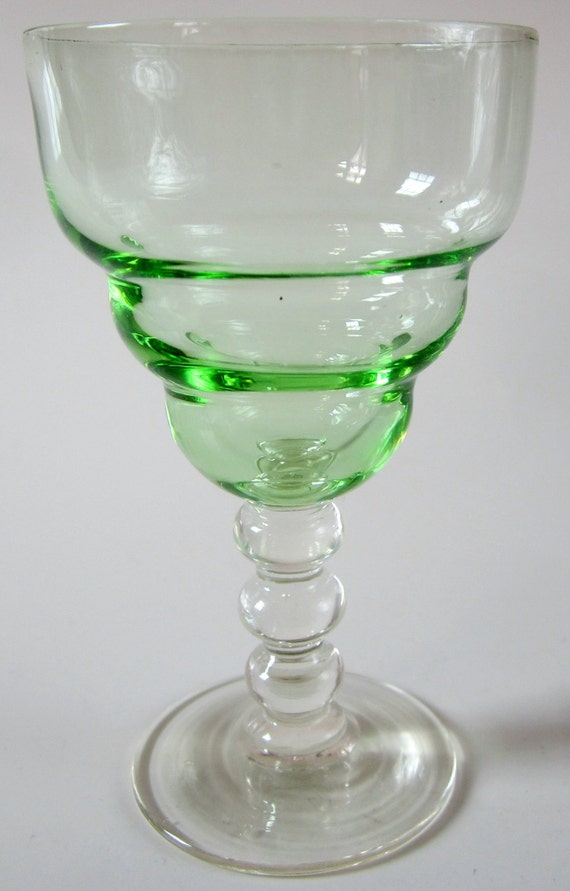 Green Depression Glass Cordial Shot Glass Manhattan Style