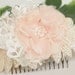 Blush Wedding Headpiece, Bridal Hair Flower, Hair Accessories, Pearl, Lace, Crystal, Beaded, Hairpiece, Hair Clip, Blush Pink Wedding