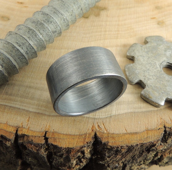 10mm Mens Wedding Ring, Recycled Eco Friendly Sterling Silver