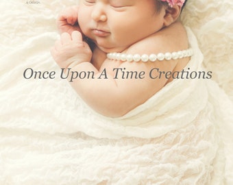 Pink Floral Rose Print Double Shabby Flower Headband - Newborn Baby Hairbow - Little Girls Hair Bow - Think Pink Spring Bows Accessories
