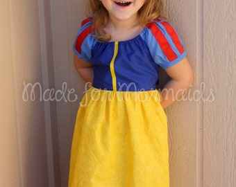 Snow White Dress everyday princess PDF Pattern instant download 6mnth-8years