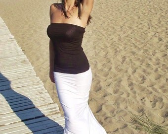 Made to order / White skirt / Long skirt / Jersey skirt / Maxi skirt / Maxi penicl skirt / Jersey pencil skirt