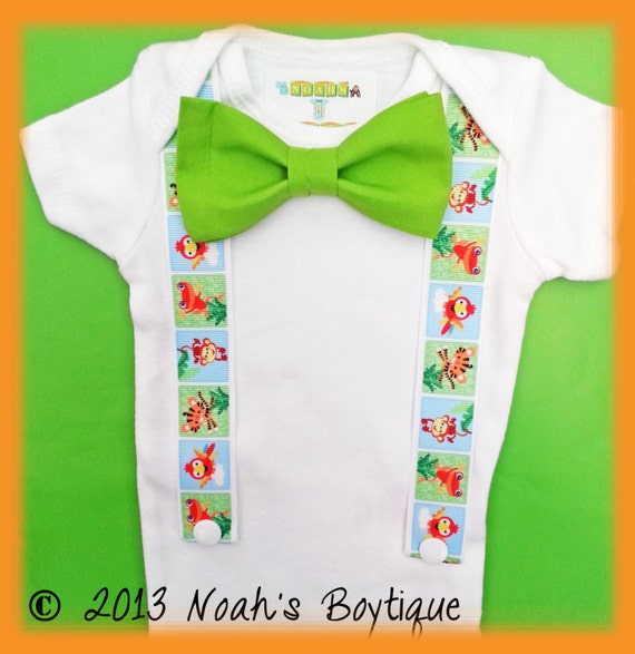 Jungle Birthday Party Bow Tie Outfit Safari by NoahsBoytiques