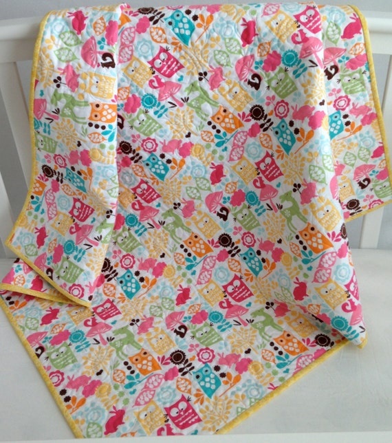 Modern Baby Girl Quilt featuring Michael by KimsQuiltingStudio