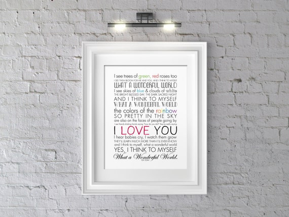 LOUIS ARMSTRONG What a Wonderful World by JaydotCreative on Etsy