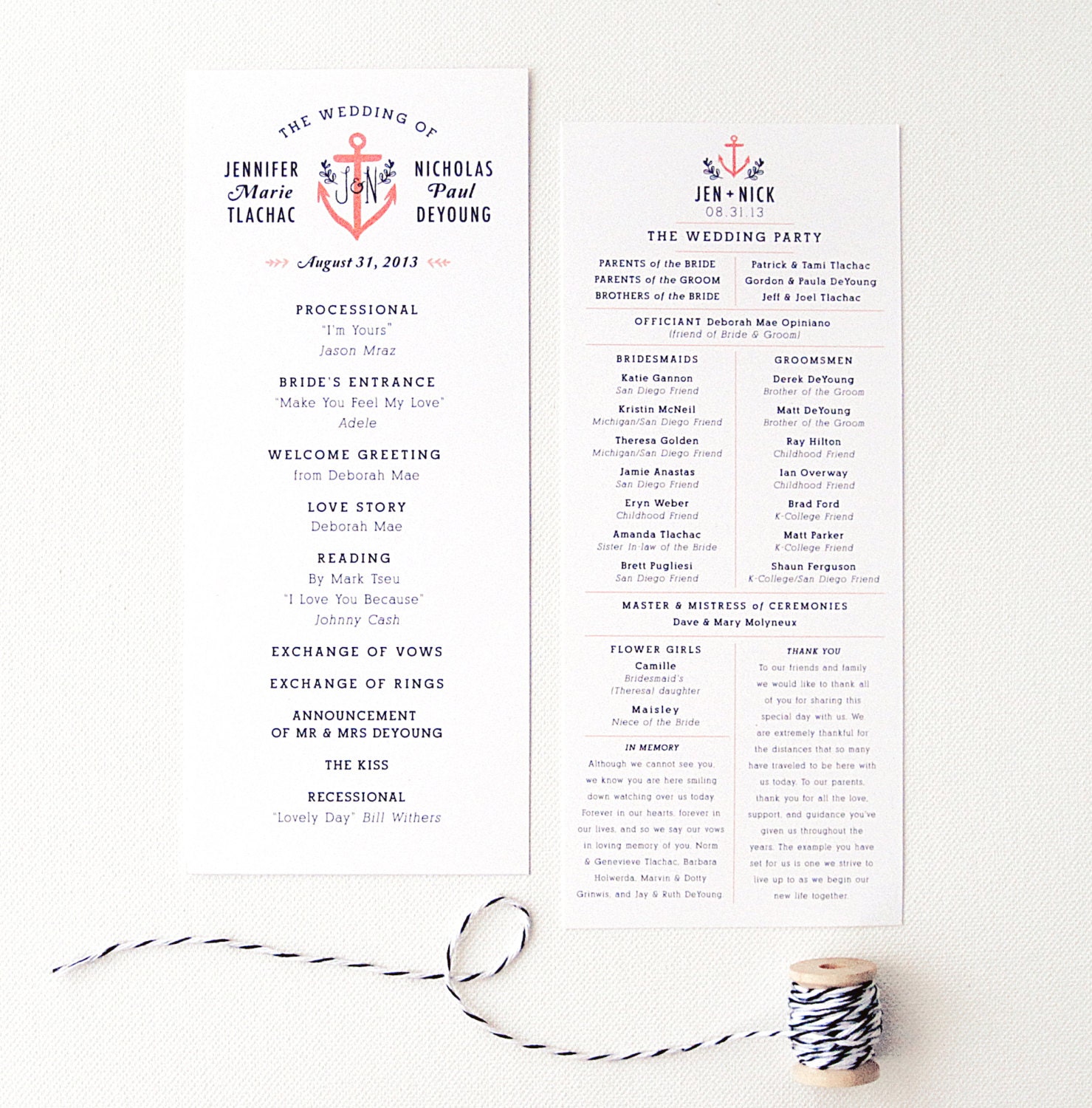 Wedding Program Page 47 Onepaperheart Stationary Invitations