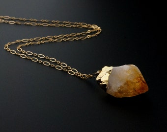 Citrine Crystal // Raw Citrine Necklace // Gold Citrine // November birthstone // Citrine Crystal Necklace // Citrine Necklace