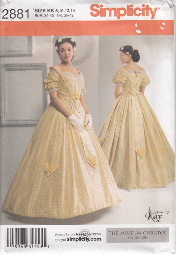 Simplicity 2881 Civil War Ball Gown Gone With the Wind North