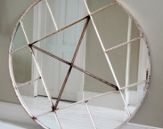 1900's Large Circular Factory Mirror
