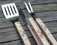 Personalized Grill tool set - Engraved BBQ Tools - Fathers Day Gift - Husband Gift- Dad gift- Hand engraved custom designed