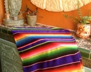 Vtg Mexican Serape Runner