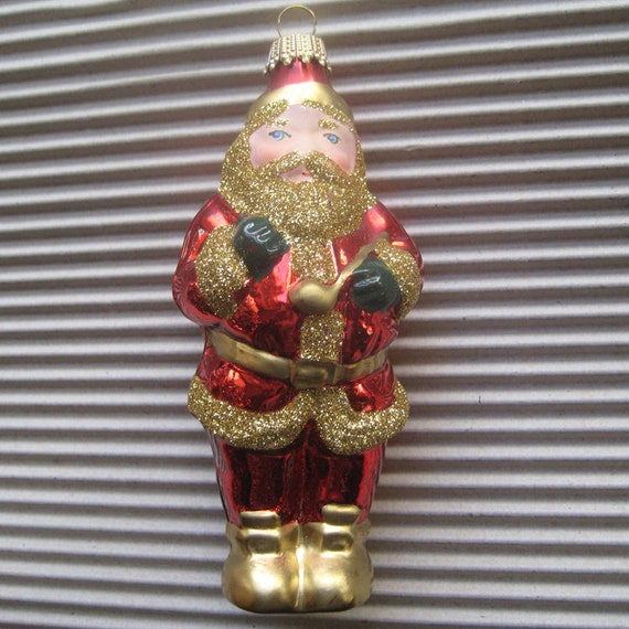 Vintage Christmas Ornament Krebs Lauscha Santa by