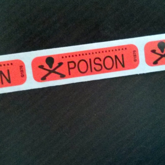 80 'POISON' stickers red for all your poisons